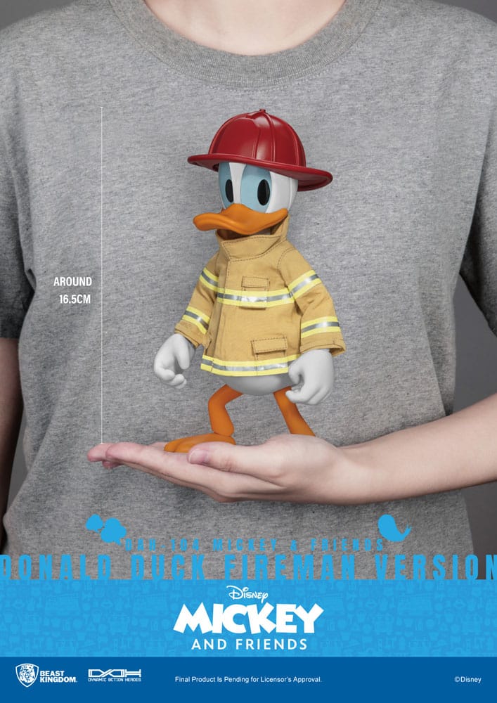PREORDINE ESAURITO Mickey & Friends Dynamic 8ction Heroes Action Figure 1/9 Donald Duck Fireman Ver. 24 cm