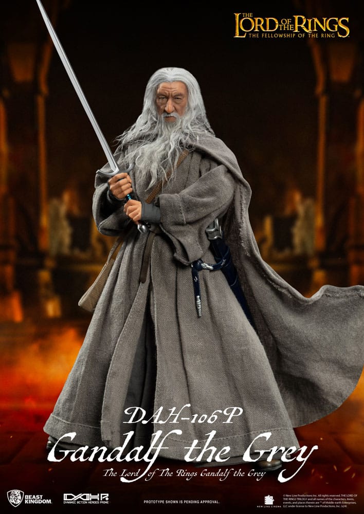 SU ORDINAZIONE Lord of the Rings Dynamic 8ction Heroes Action Figure 1/9 Gandalf the Grey 21 cm