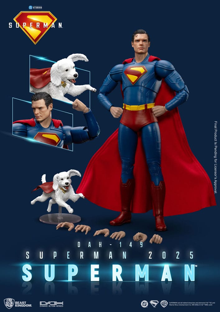 🧪 LAB | SU ORDINAZIONE Superman (2025) Action Figure Superman & Krypto 21 cm