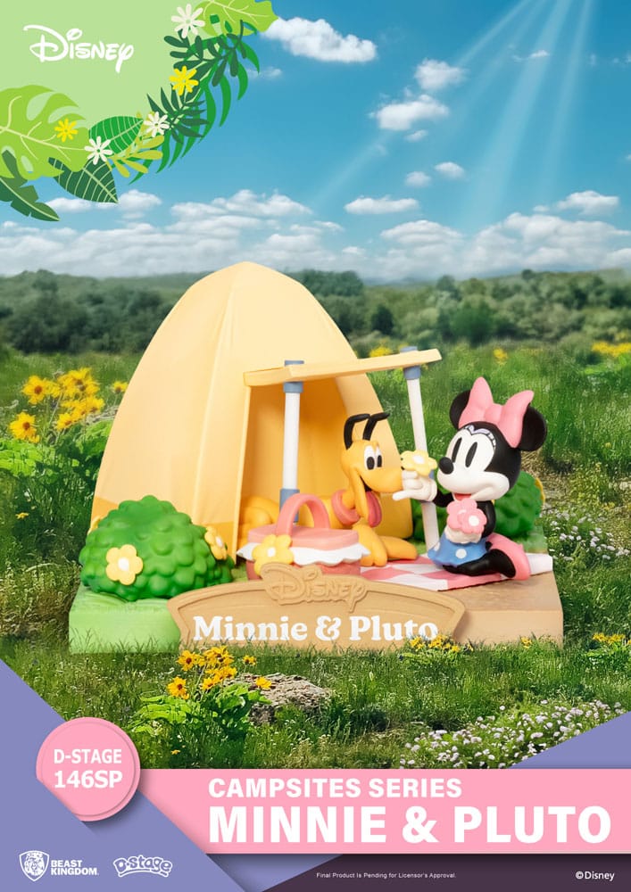 SU ORDINAZIONE Disney D-Stage Campsite Series PVC Diorama Mini & Pluto Special Edition 10 cm