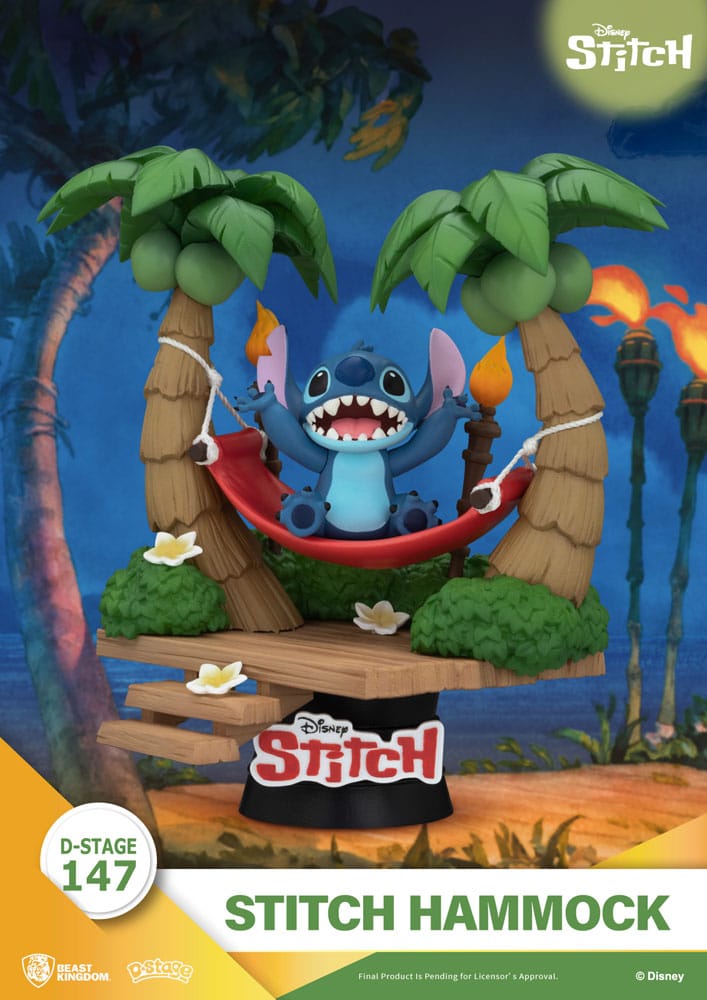 MADE TO ORDER Lilo &amp; Stitch D-Stage PVC Diorama Stitch Hammock 13 cm *SPECIAL PRICE*