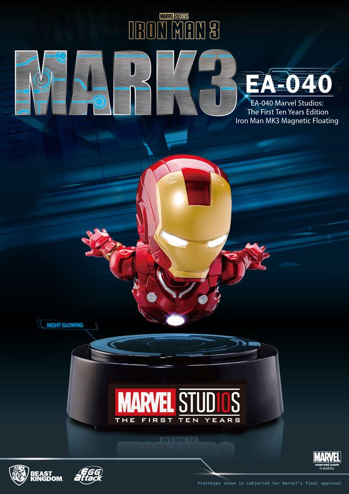 PREORDINE ESAURITO Iron Man 3 Egg Attack Floating Model Iron Man Mark III The First Ten Years Edition 16 cm