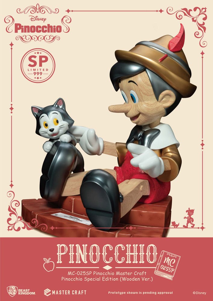 PREORDINE ESAURITO Disney Master Craft Statue Pinocchio Wooden Ver. Special Edition 27 cm