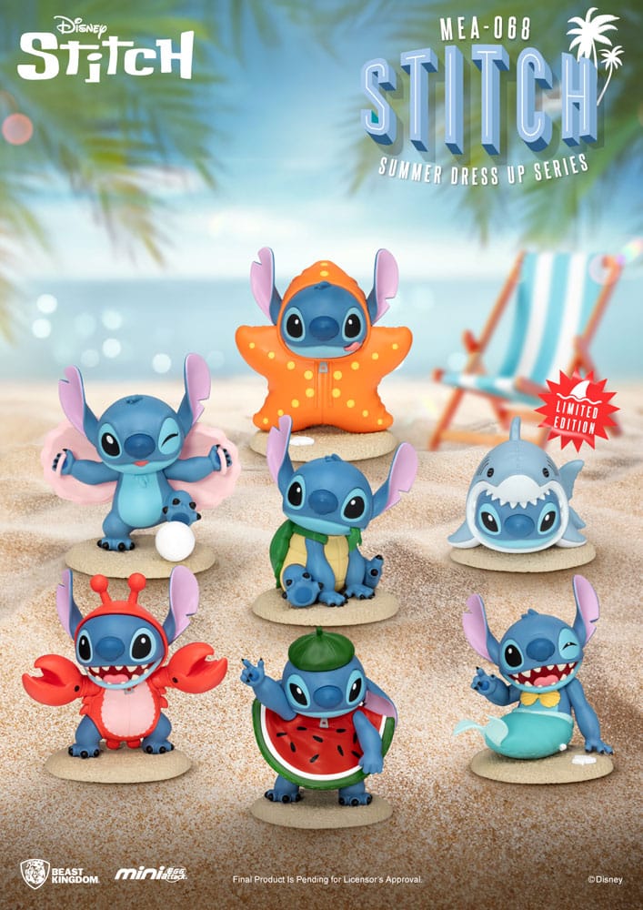 SU ORDINAZIONE Lilo & Stitch Mini Egg Attack Figures 10 cm Stitch summer dress up Series Assortment (6)