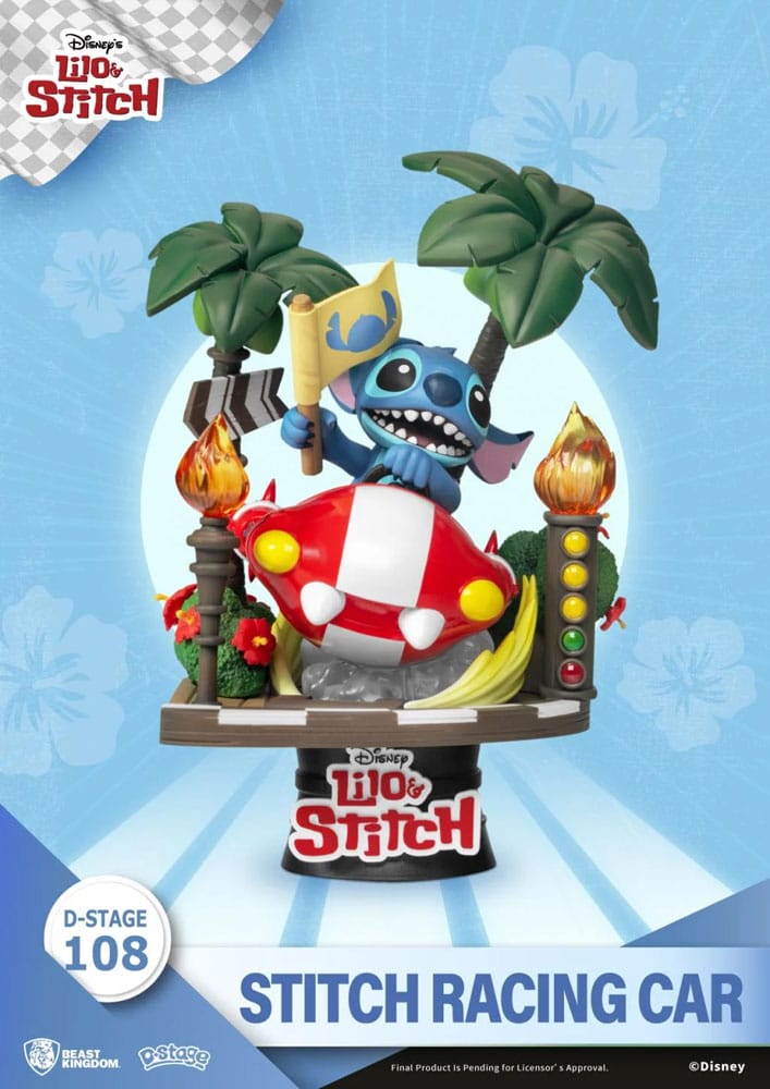🧪 LAB | SU ORDINAZIONE Disney: Lilo & Stitch - Stitch Racing Car PVC Diorama