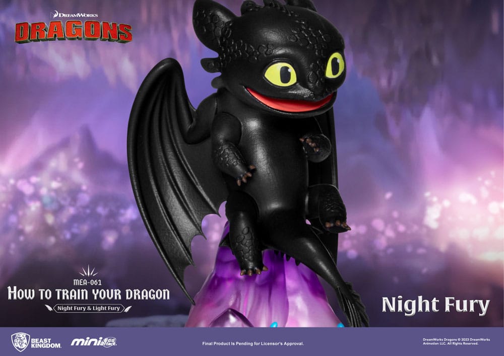 PREORDINE ESAURITO How To Train Your Dragon Mini Egg Attack Figures 2-Pack Night Fury & Light Fury 10 cm