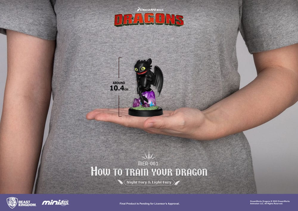 PREORDINE ESAURITO How To Train Your Dragon Mini Egg Attack Figures 2-Pack Night Fury & Light Fury 10 cm