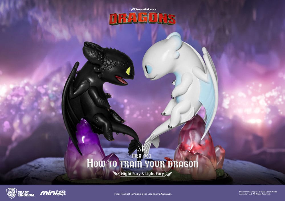 PREORDINE ESAURITO How To Train Your Dragon Mini Egg Attack Figures 2-Pack Night Fury & Light Fury 10 cm