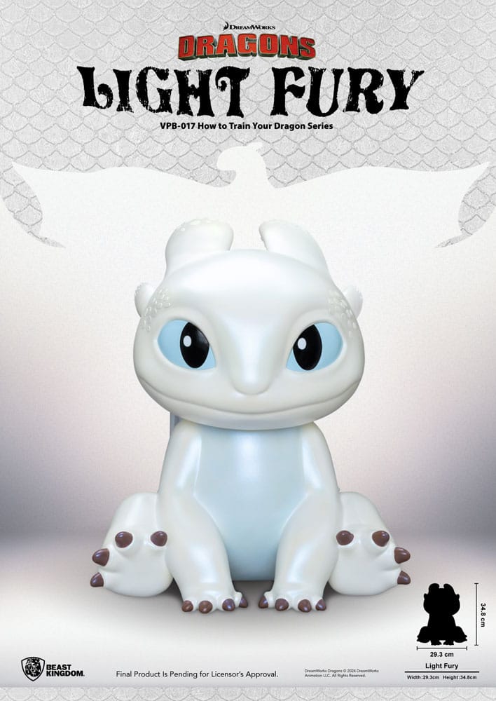 SU ORDINAZIONE How to Train Your Dragon Funktional Figure Vinyl Light Fury 35 cm