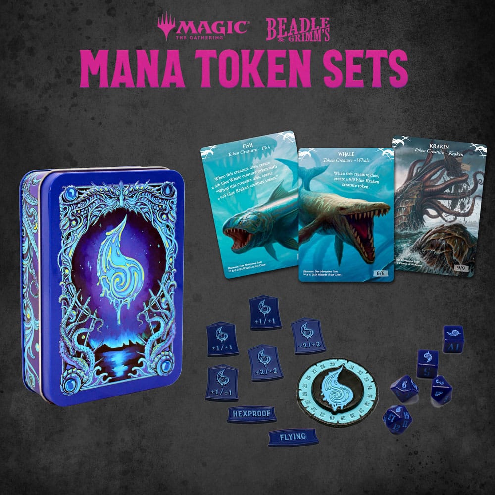 MADE TO ORDER Magic the Gathering Dice and Token Pack Blue Mana