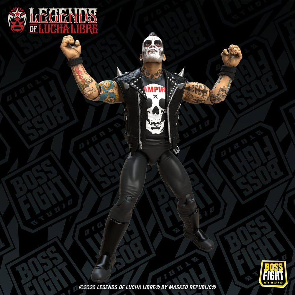 🧪 LAB | PREORDINE+ 06/2027 Legends of Lucha Libre Fanaticos Action Figure Vampiro Coffin Box Resurrected 15 cm