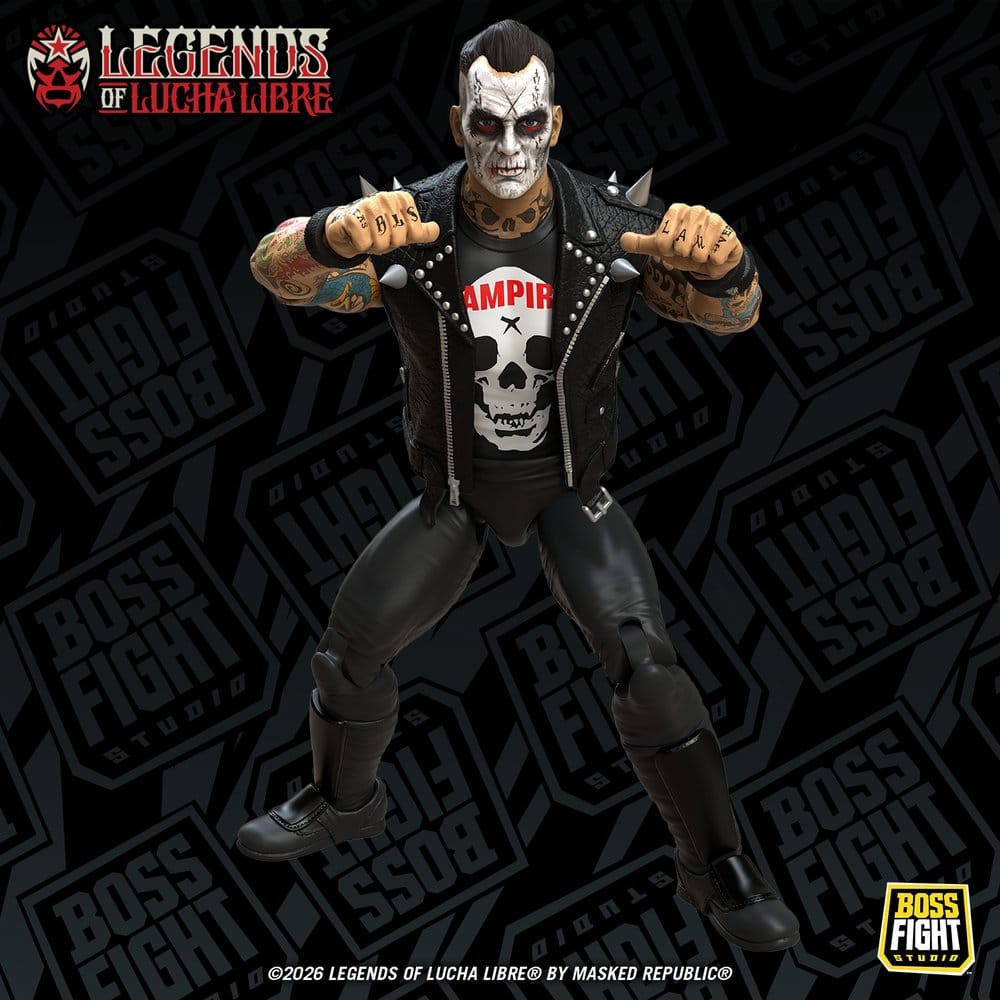 🧪 LAB | PREORDINE+ 06/2027 Legends of Lucha Libre Fanaticos Action Figure Vampiro Coffin Box Resurrected 15 cm