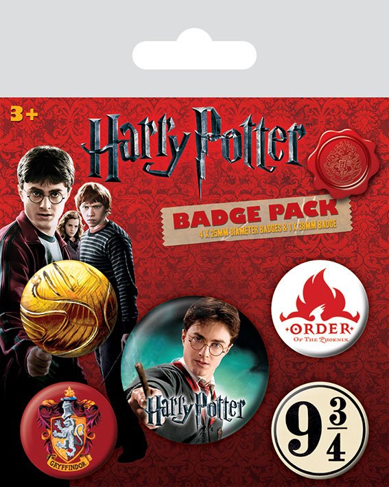 SU ORDINAZIONE Harry Potter Pin-Back Buttons 5-Pack Gryffindor