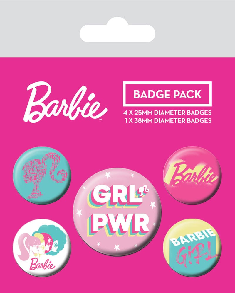 SU ORDINAZIONE Barbie Pin-Back Buttons 5-Pack Girl Power *PREZZO SPECIALE*