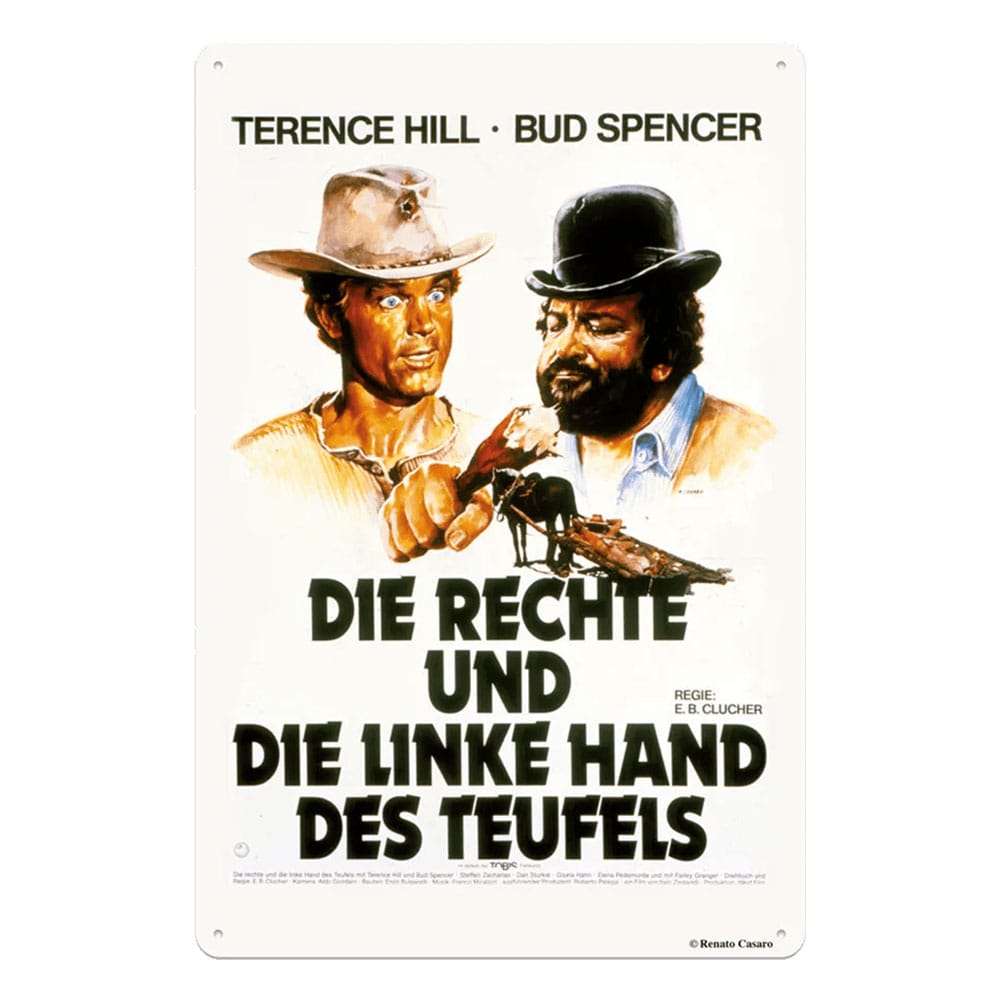 SU ORDINAZIONE Bud Spencer & Terence Hill Tin Sign Rechte und Linke Hand des Teufels 20 x 30 cm