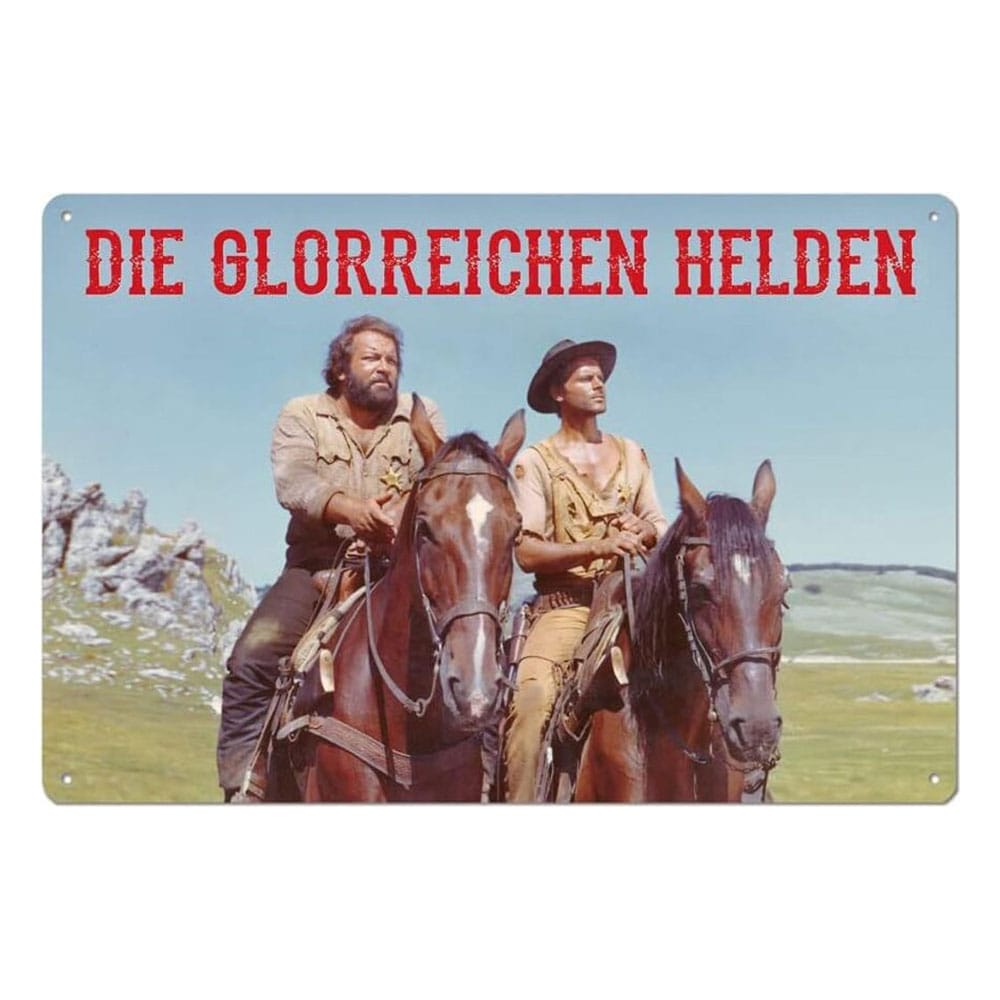 SU ORDINAZIONE Bud Spencer & Terence Hill Tin Sign Die glorreichen Helden 20 x 30 cm