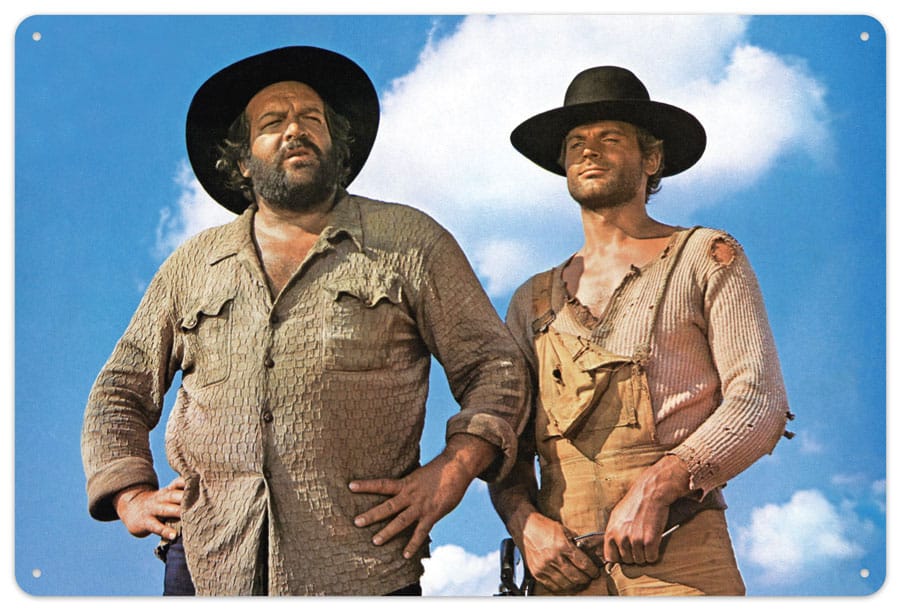 SU ORDINAZIONE Bud Spencer & Terence Hill Tin Sign Blue Sky 20 x 30 cm