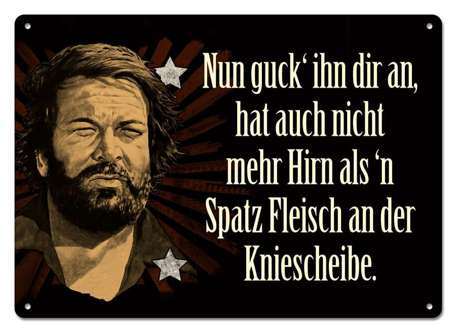 SU ORDINAZIONE Bud Spencer Tin Sign Nun guck' ihn dir an,... 10 x 15 cm