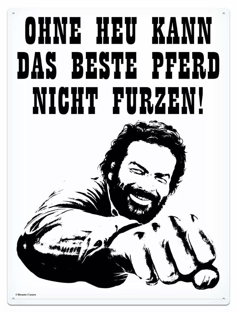 SU ORDINAZIONE Bud Spencer Tin Sign Pferd Faust 30 x 40 cm ESAURITO