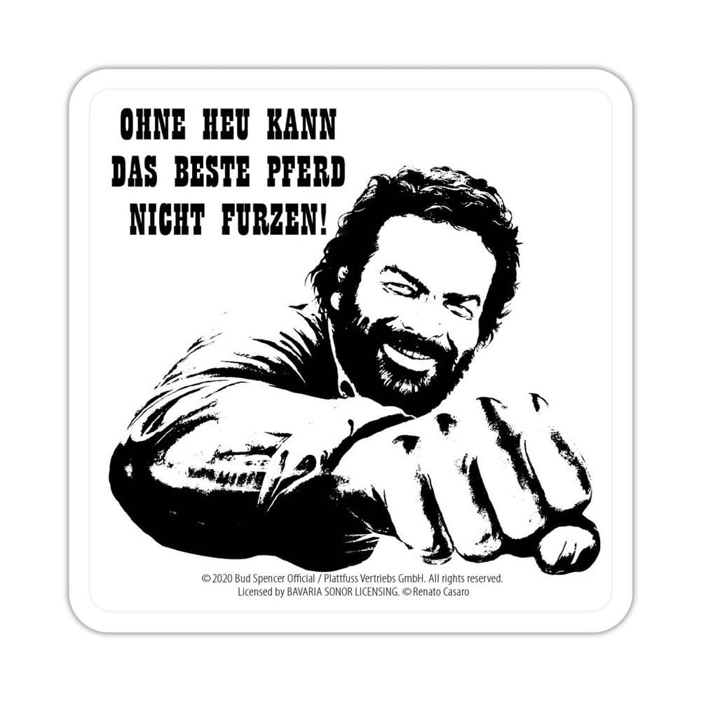 SU ORDINAZIONE Bud Spencer Tin coasters Faust Pferd 10 x 10 cm