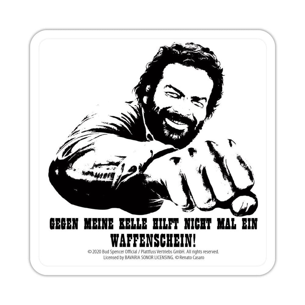 SU ORDINAZIONE Bud Spencer Tin coasters Kelle 10 x 10 cm