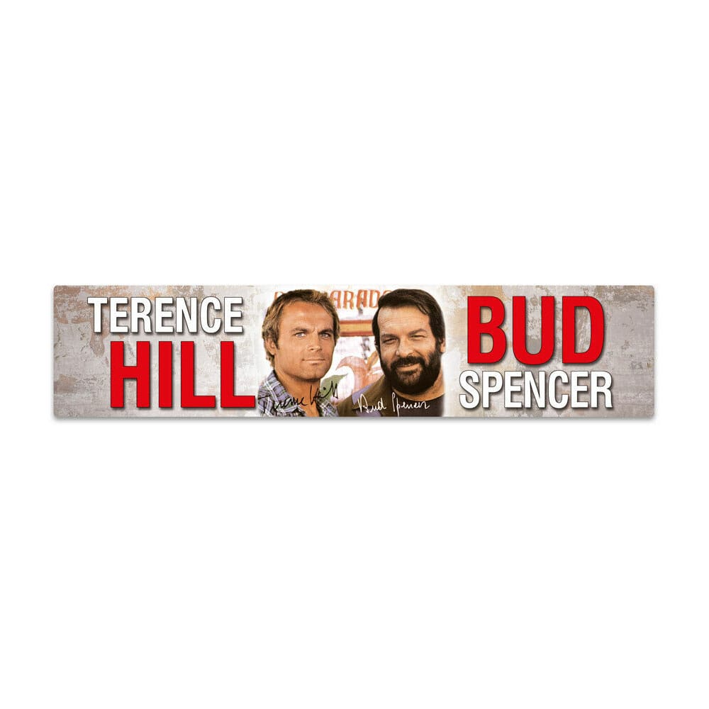 SU ORDINAZIONE Bud Spencer & Terence Hill Tin Sign with Magnet Autogramm 16 x 3,5 cm