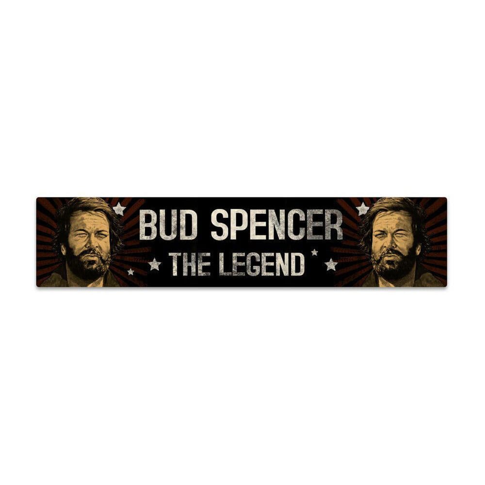SU ORDINAZIONE Bud Spencer Tin Sign with Magnet The Legend 16 x 3,5 cm
