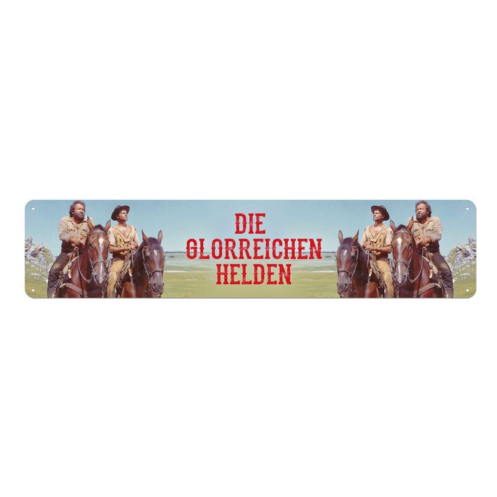 SU ORDINAZIONE Bud Spencer & Terence Hill Tin Sign Die glorreichen Helden 46 x 10 cm ESAURITO