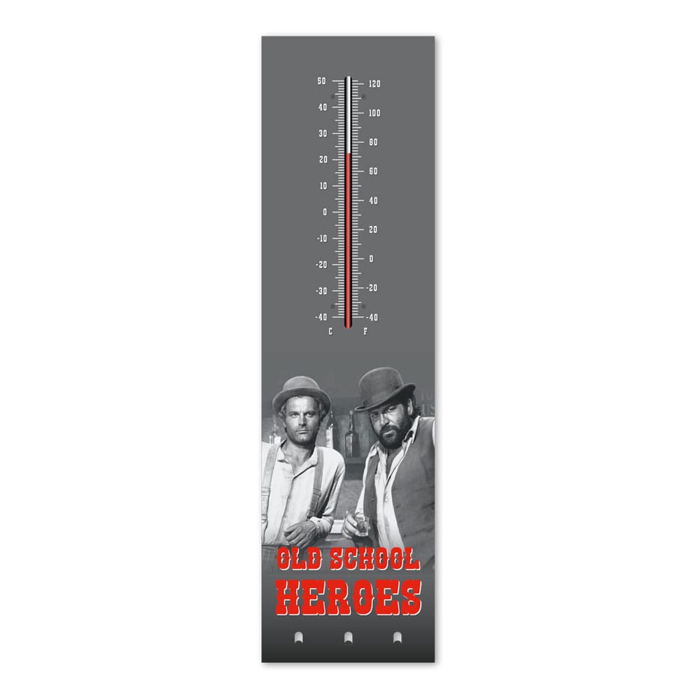 SU ORDINAZIONE Bud Spencer & Terence Hill Thermometer with metal key holder Old School Heroes