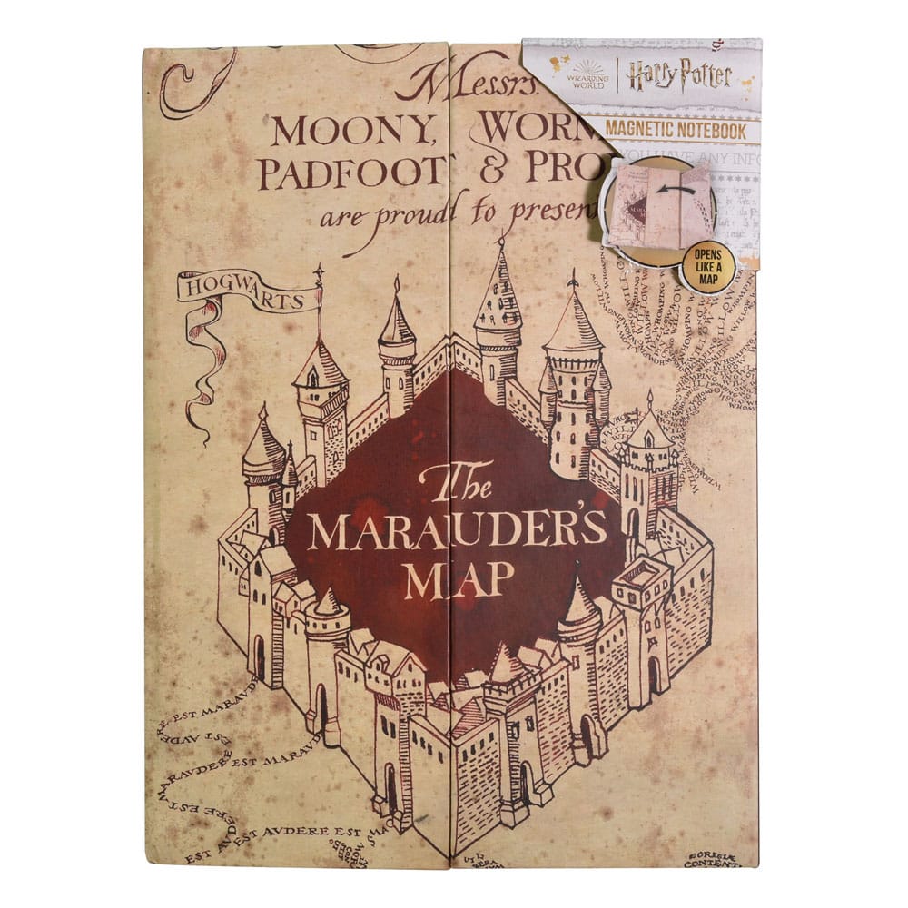 SU ORDINAZIONE Harry Potter Magnetic A5 Notebook Marauders Map