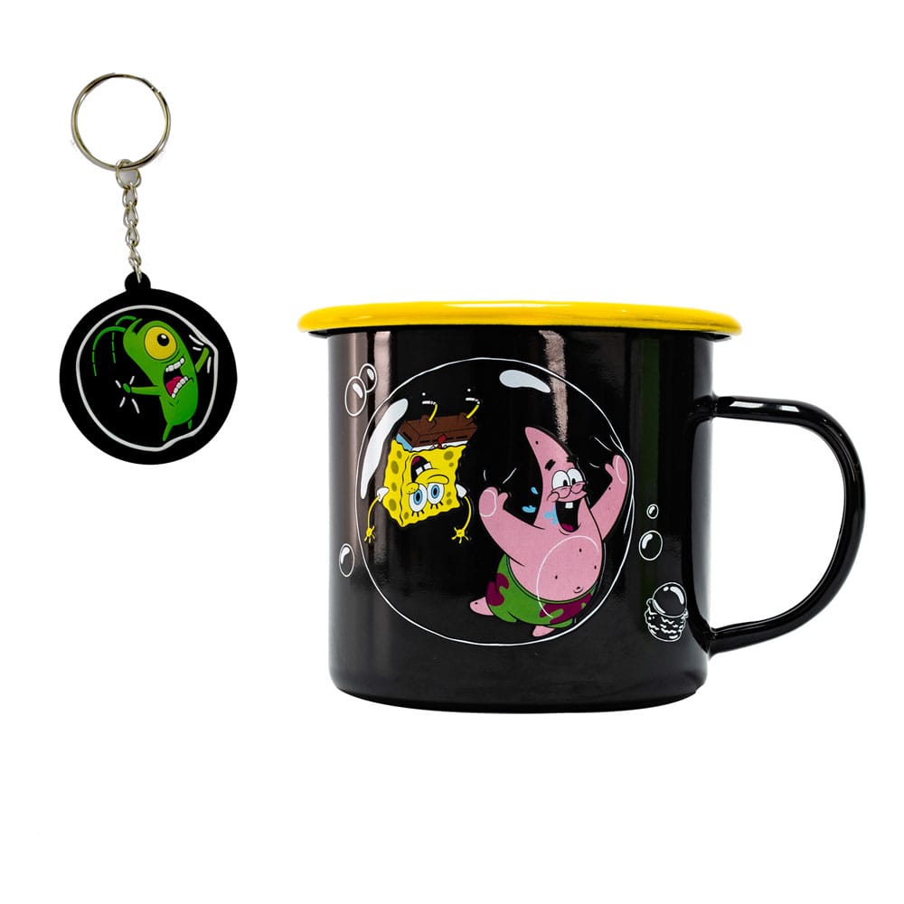 AUF BESTELLUNG gefertigtes SpongeBob Schwammkopf-Becher- und Schlüsselanhänger-Set *SONDERPREIS*