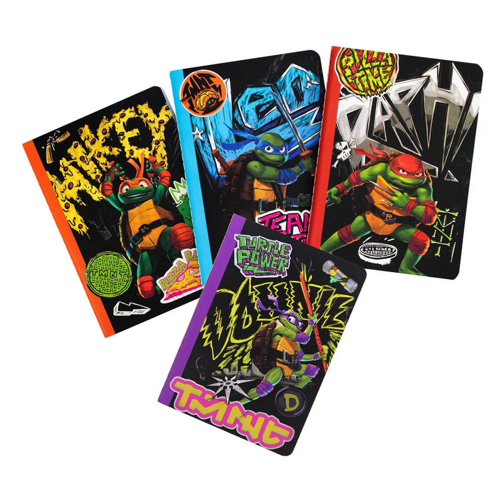 AUF BESTELLUNG Teenage Mutant Ninja Turtles 4er-Pack Notizbücher