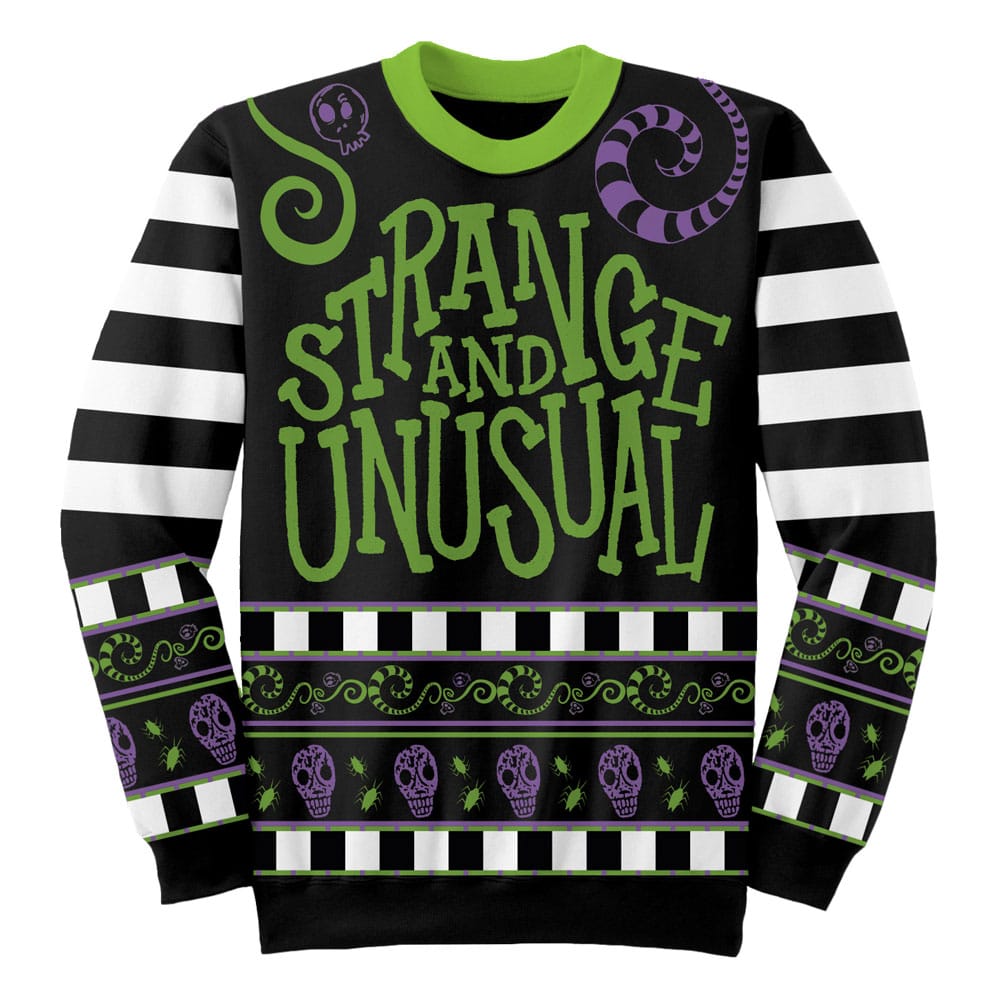SU ORDINAZIONE Beetlejuice Sweatshirt Jumper Strange & Unusual Size XL *PREZZO SPECIALE*