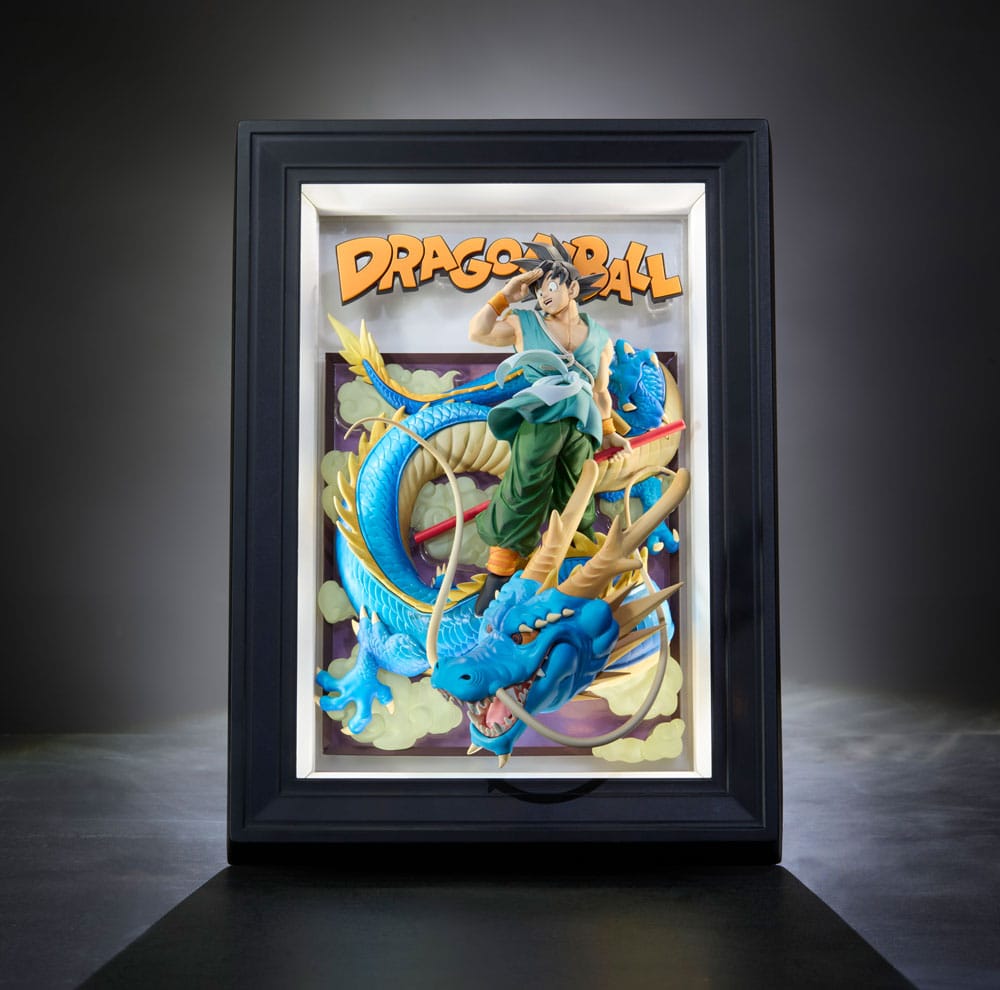 SU ORDINAZIONE Dragon Ball Z Tamashii Art 3D Relief Picture Son Goku & Dragon 27 cm