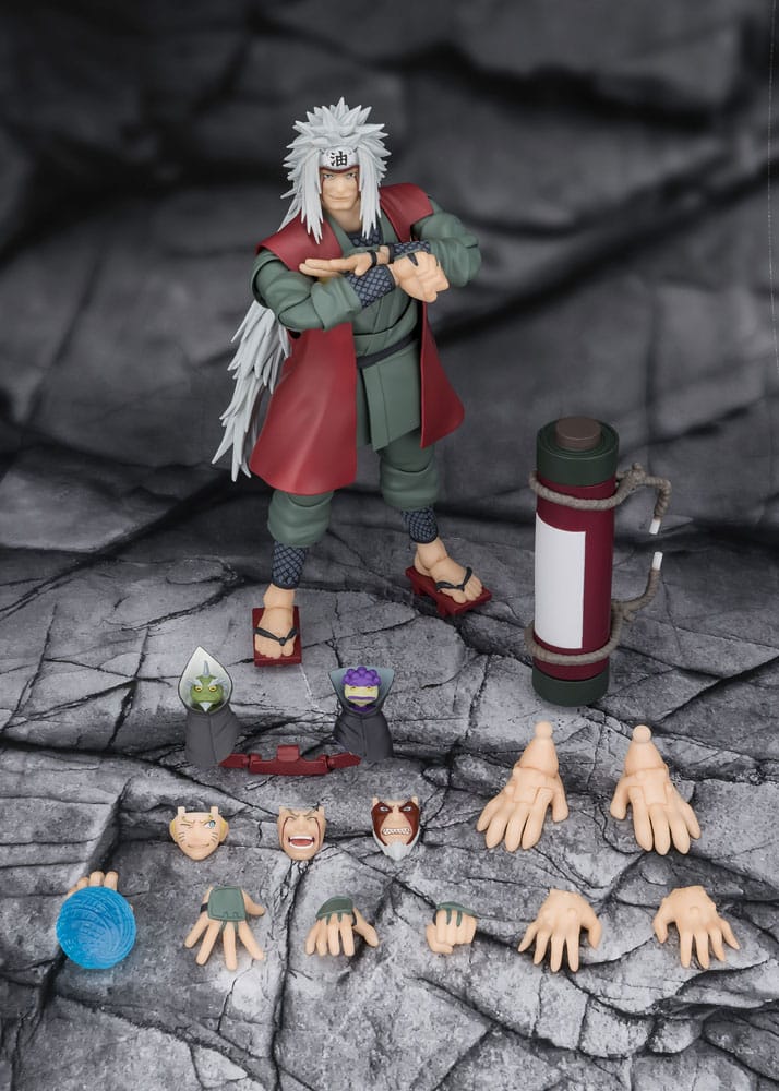 SU ORDINAZIONE Naruto S.H.Figuarts Action Figure Jiraiya Hidden Leaf Heroic Master Sage (Sage Mode Set) 17 cm
