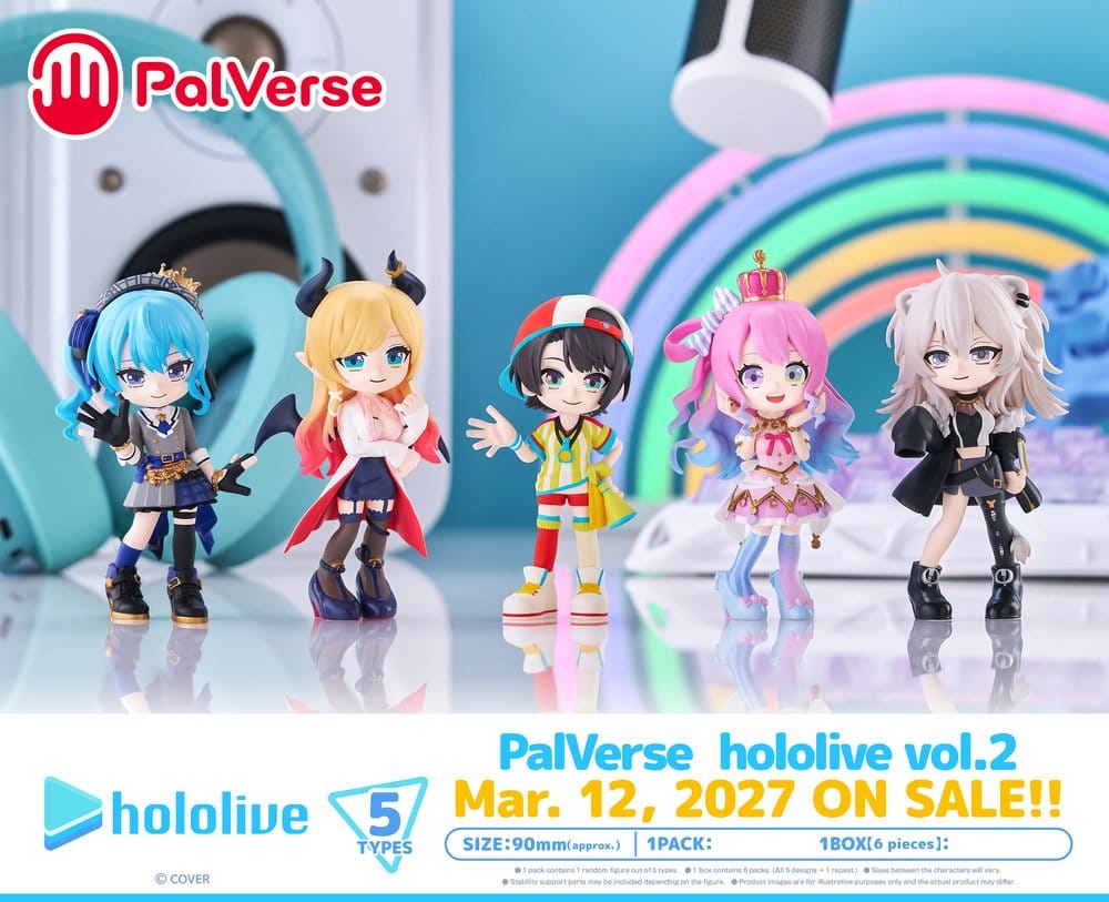 PREORDINE+ 07/2027 Hololive Production PalVerse Mini Figures Vol.2 Blind Box Display (6)