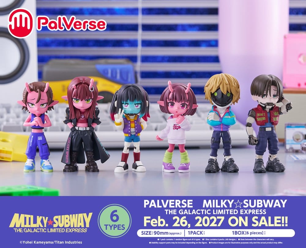 PREORDINE+ 06/2027 Galactic Milky?Subway Express Mini Figures Blind Box Display (6)