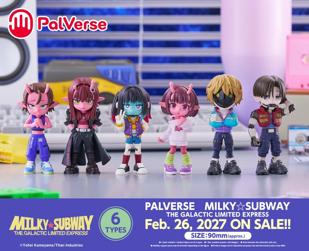PREORDINE+ 06/2027 Galactic Milky?Subway Express Mini Figures Blind Box Display (6)