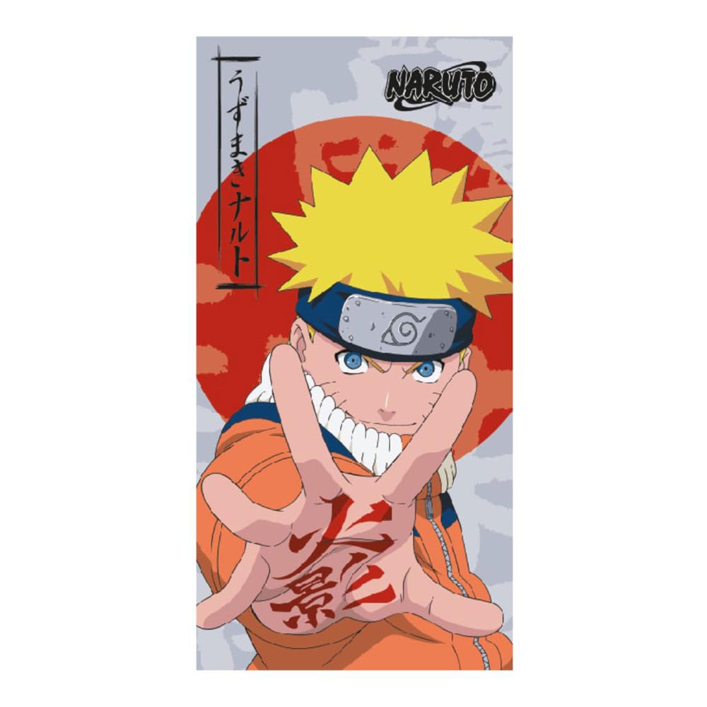 Auf Bestellung gefertigtes Naruto Shippuden Handtuch mit Naruto Uzumaki Motiv, 70 x 140 cm