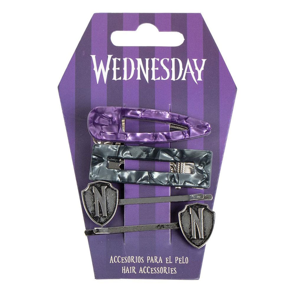 AUF BESTELLUNG gefertigte Haaraccessoires „Wednesday“, 4er-Pack, Lila &amp; Schwarz