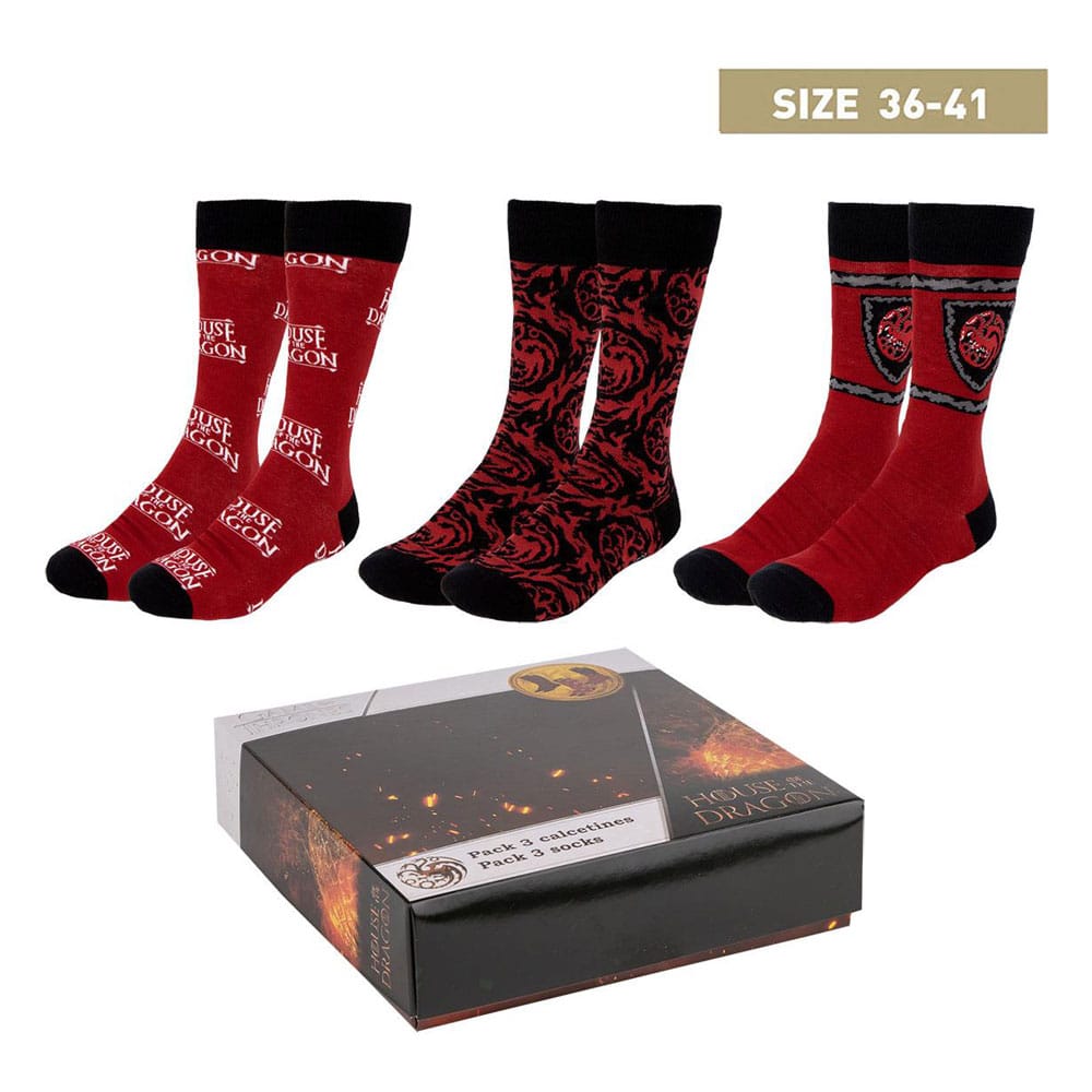 AUF BESTELLUNG House of the Dragon Socken 3er-Pack 36-41