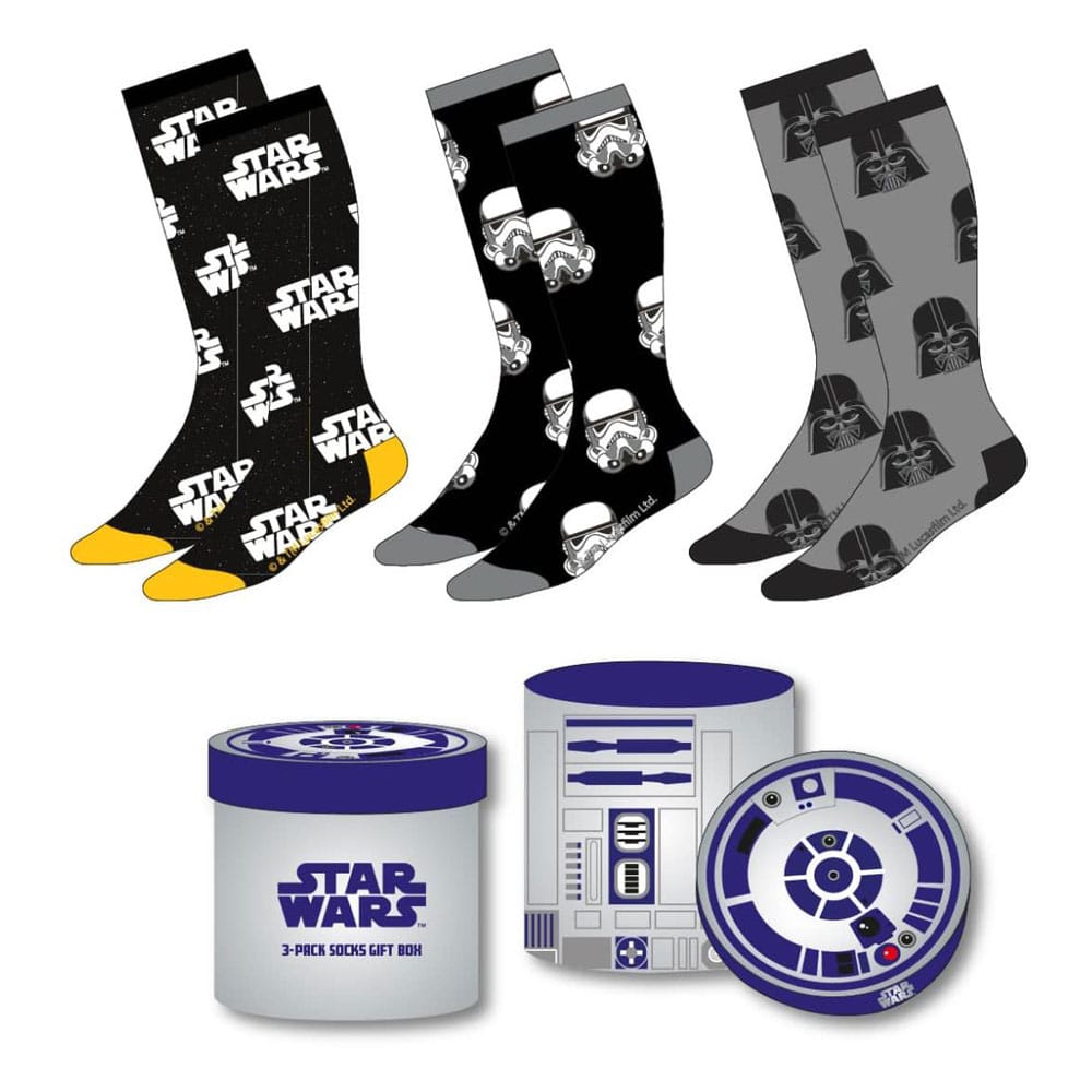 Star Wars Socken, 3er-Pack, auf Bestellung gefertigt, Größen 38-45