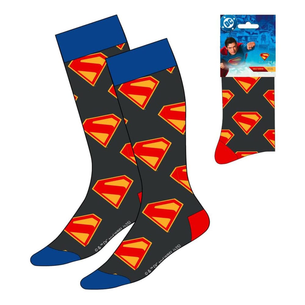 DC Comics Socken mit Superman-Logo, blau und rot, Größen 38-45 (auf Bestellung gefertigt)
