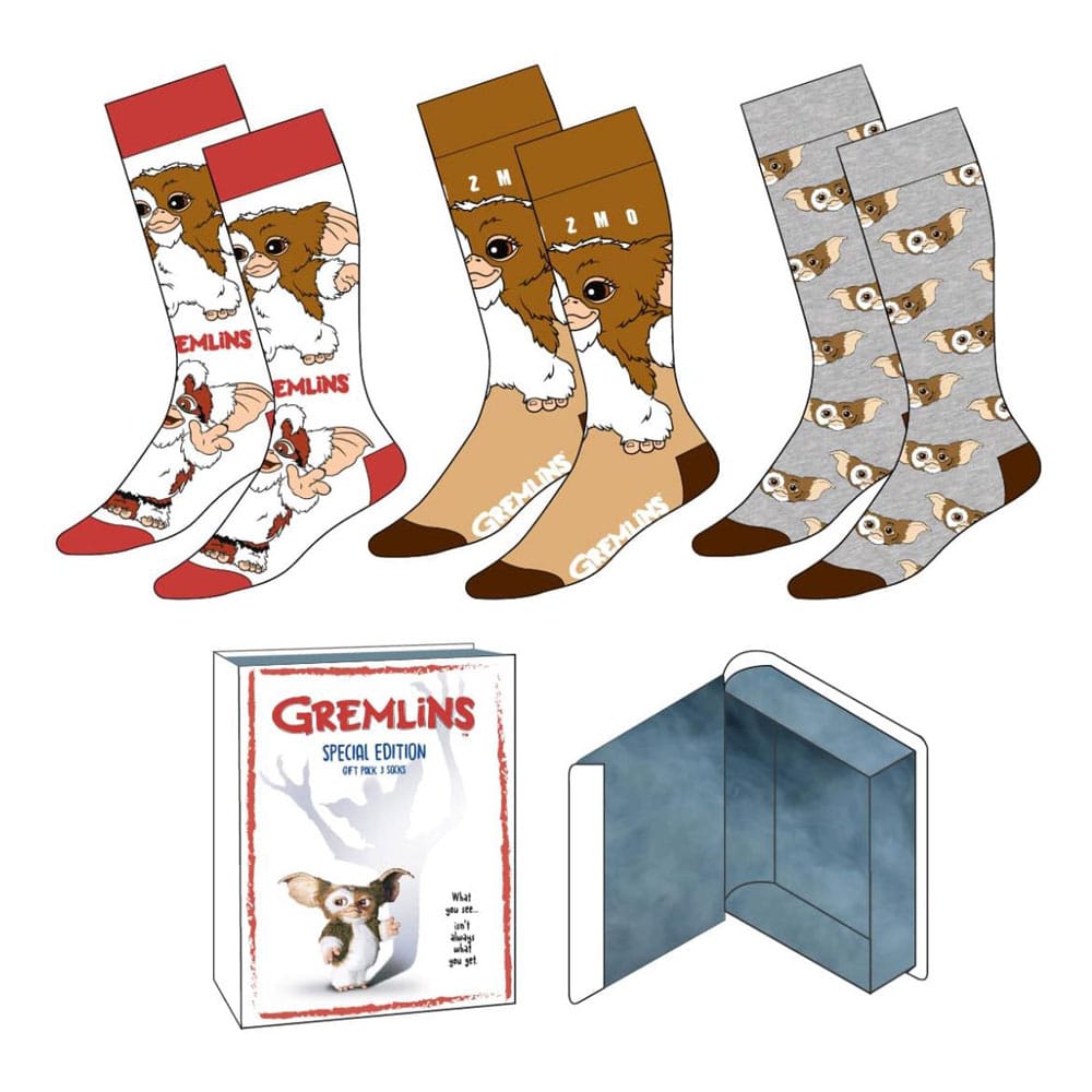 Gremlins-Socken, 3er-Pack, Größen 36-43 (auf Bestellung gefertigt)