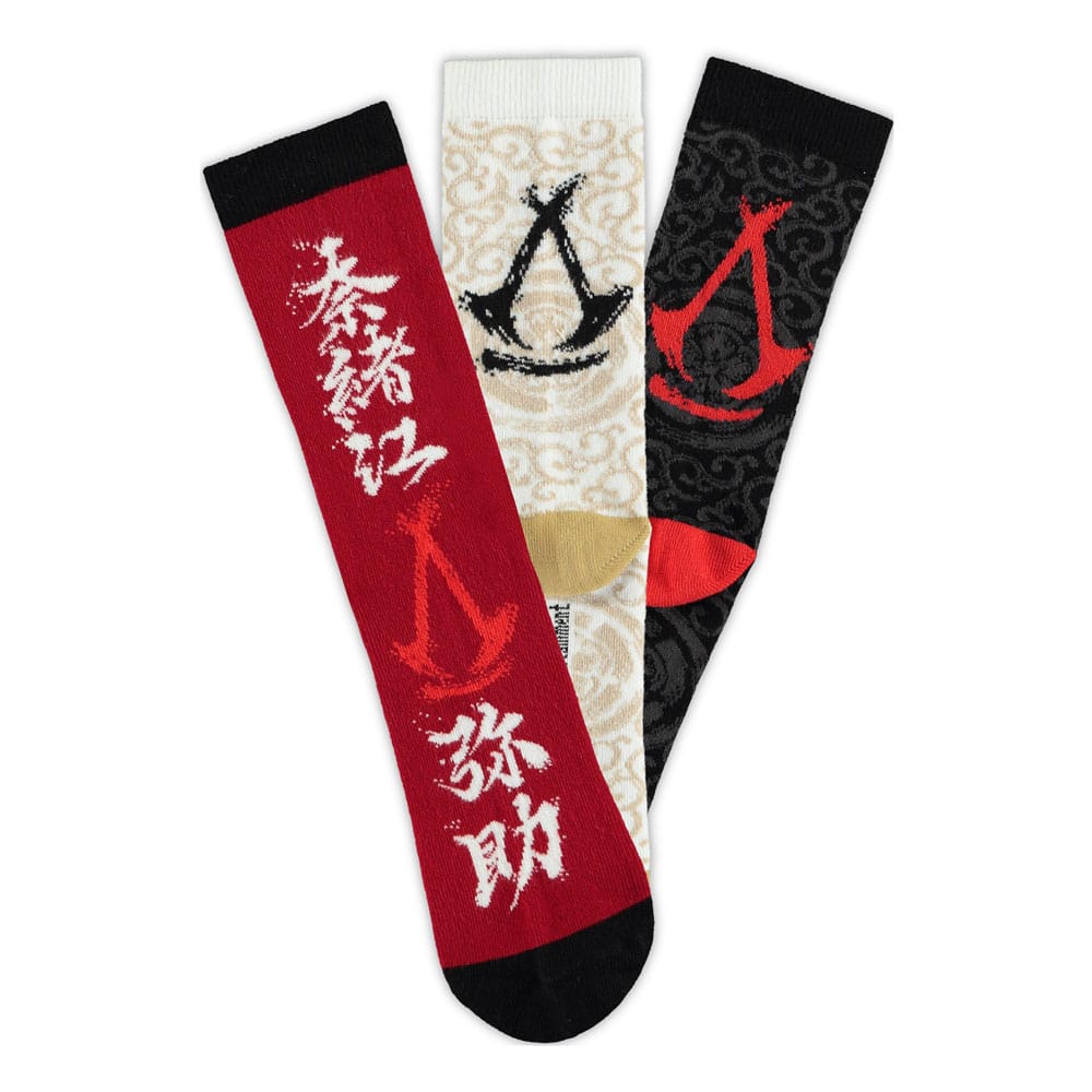 SU ORDINAZIONE Assassin´s Creed Shadows Socks 3-Pack Crew 35-38 *PREZZO SPECIALE*