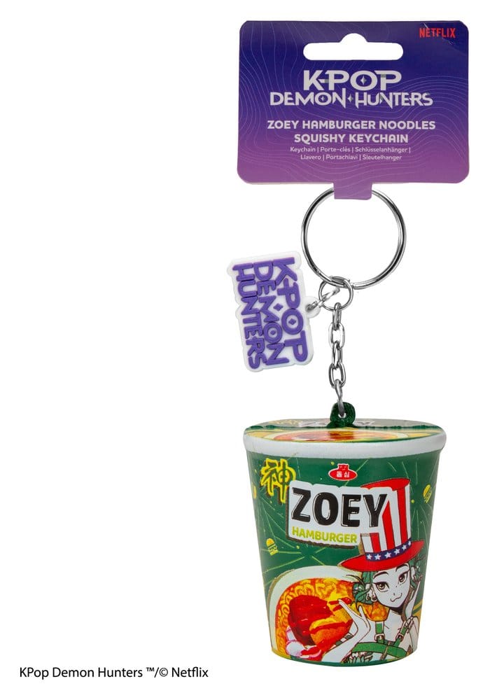 🧪 LAB | SU ORDINAZIONE KPop Demon Hunters Squishy Keychain Zoey Hamburger Noodles