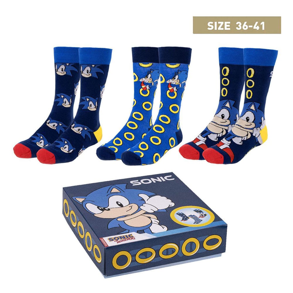 AUF BESTELLUNG Sonic the Hedgehog Socken 3er-Pack Sonic 35-41