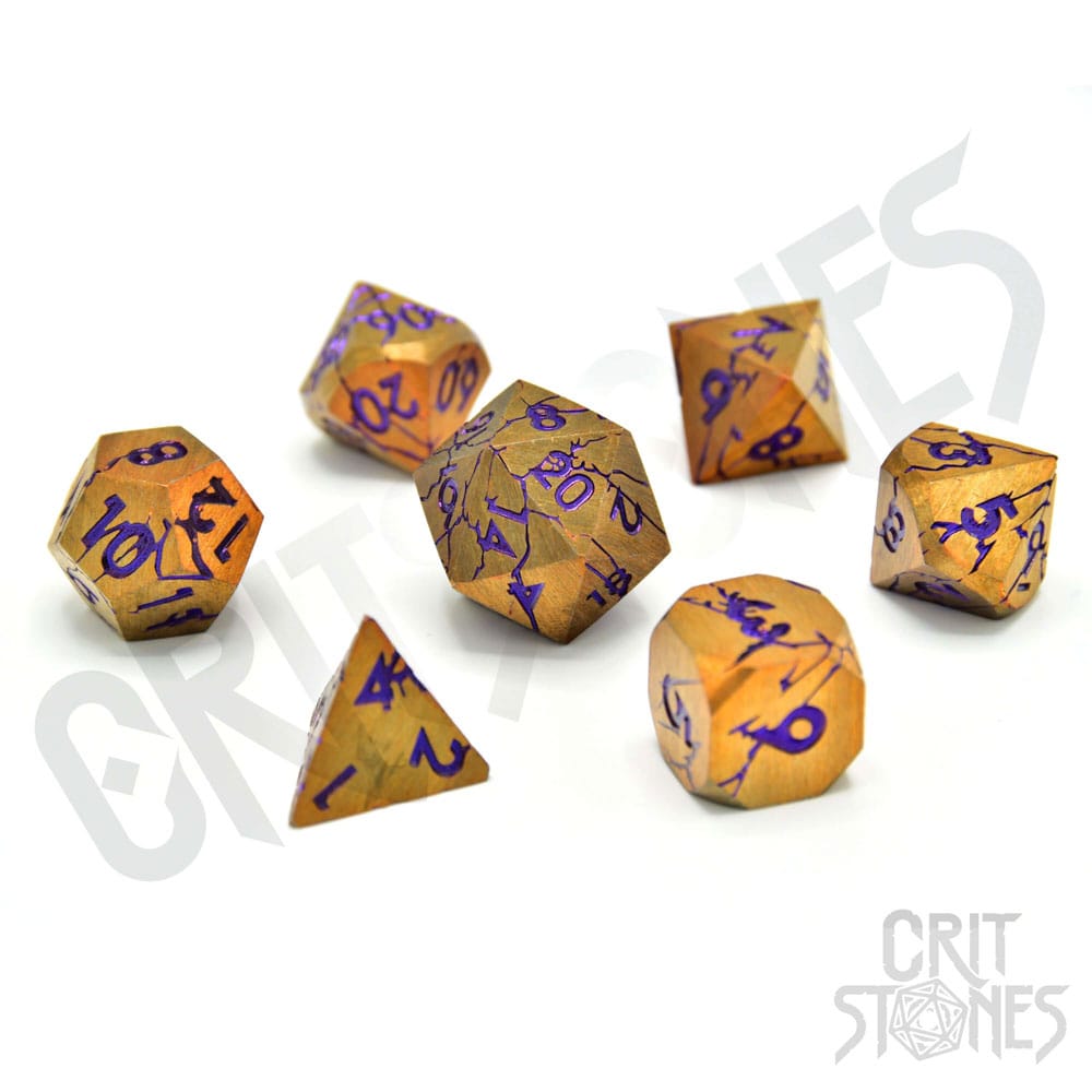 AUF BESTELLUNG CritStones Metallwürfel-Set Shattered Sigils (7)
