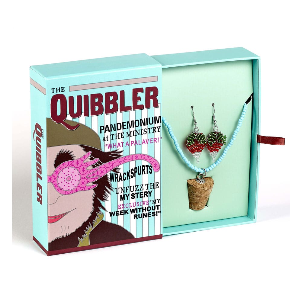 MADE TO ORDER Harry Potter: Quidditch Luna Beaded Cork Charm Necklace and Radish Earrings Gift Set