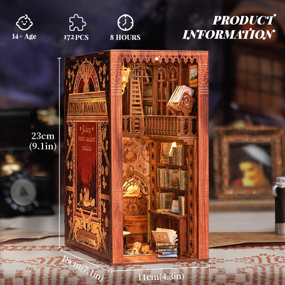 🧪 LAB | SU ORDINAZIONE Book Nook Eternal Bookstore 23 x 11 cm  